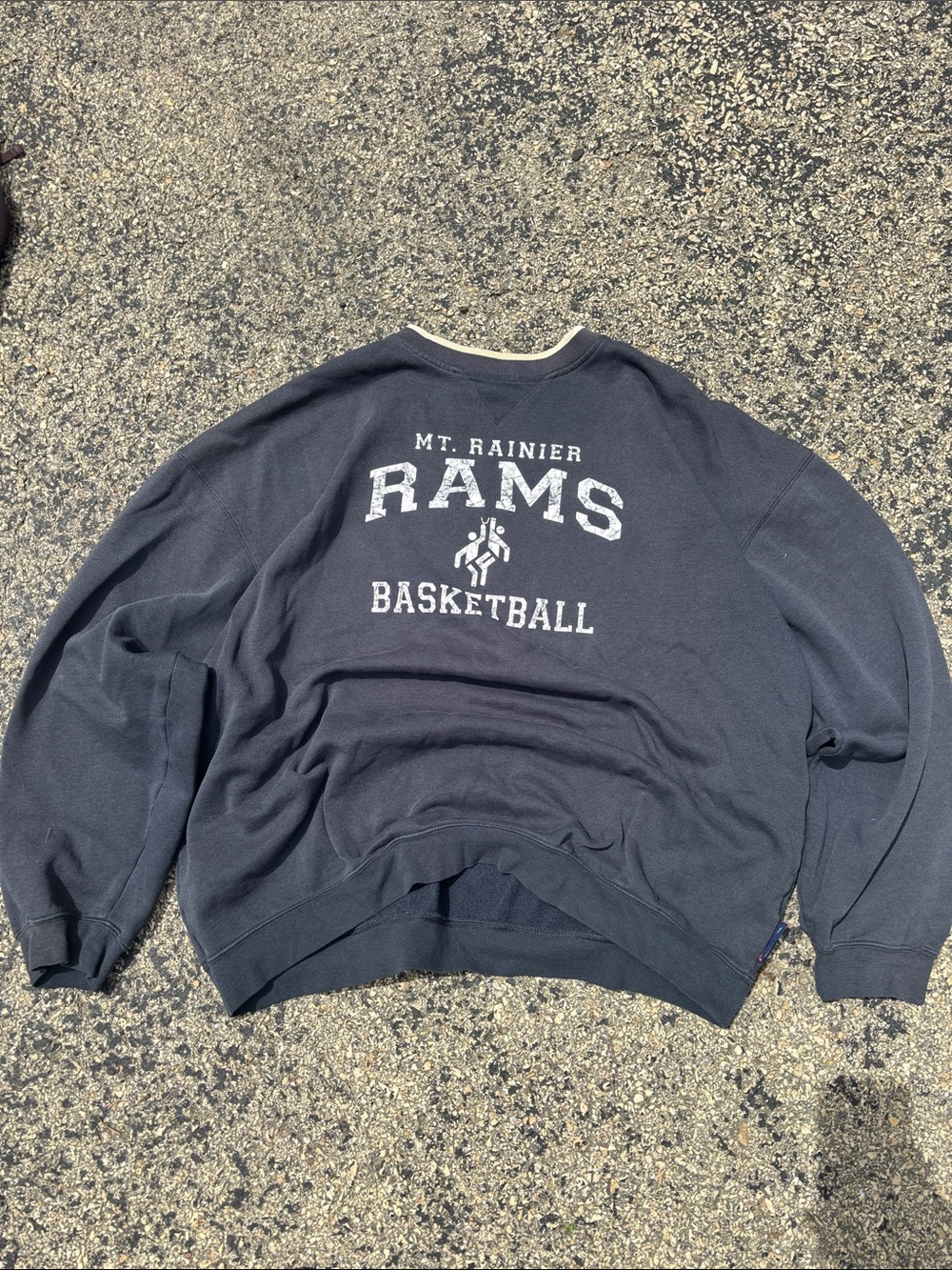Vintage Y2K Sport-Tek Mens XL Cotton Blend Mt Rainier Rams Basketball Crewneck S
